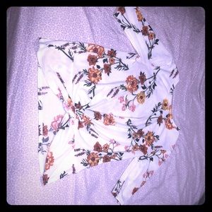 A flowery T-shirt